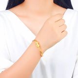 24K Plated Pixiu Bracelet for Women Bride Money Coin Girl Bracelets