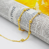 24K Plated Bracelet for Women Bride Hollow Sand Lucky Bead Bangle