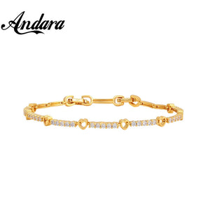 24K Heart Bracelet Woman Gift Wedding Christmas Birthday
