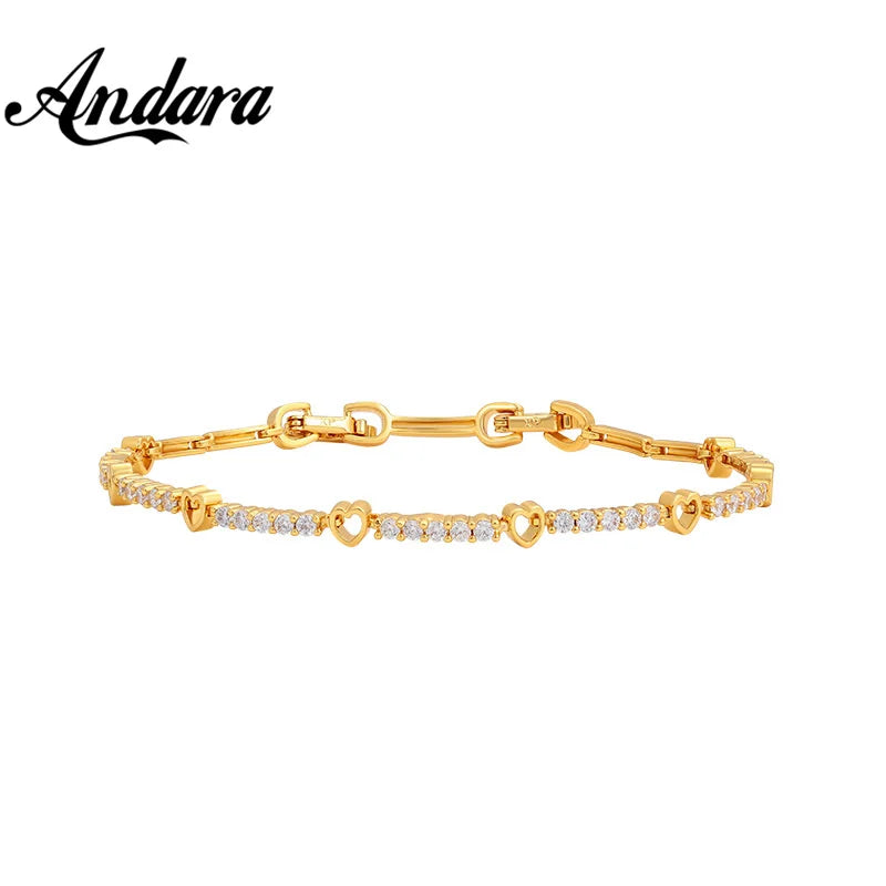 24K Heart Bracelet Woman Gift Wedding Christmas Birthday