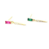 925 Silver Geometric CZ Charm Drop Earring