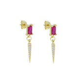 925 Silver Geometric CZ Charm Drop Earring