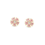 925 Silver Circle Hoop Earring Red CZ Piercing Jewelry