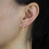 925 Silver Tassel Chain Earrings - Women's Fine Jewelry