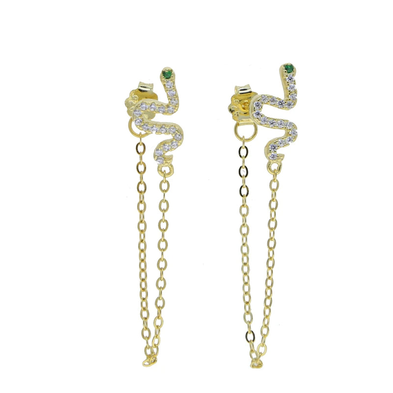 925 Silver Tassel Chain Earrings - Women's Fine Jewelry