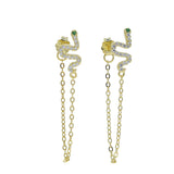 925 Silver Tassel Chain Earrings - Women's Fine Jewelry
