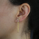 925 Silver Tassel Chain Earrings - Women's Fine Jewelry