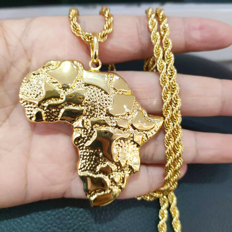 African Map Pendant Chain Mermaid Jewelry Statement