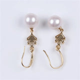 Alloy Fitting 10-10.5mm Round Shape Pearl Earrings