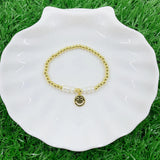 Beaded Bracelet Smiling Face Pendant DIY Jewelry