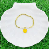 Beaded Bracelet Smiling Face Pendant DIY Jewelry