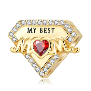 Plated Mom Birthstones Bead for Women Bracelet Necklace Lady Girl DIY Jewelry