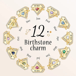 Plated Mom Birthstones Bead for Women Bracelet Necklace Lady Girl DIY Jewelry