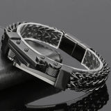 Men's Stainless Steel Bicycle Chain Bracelet with Magnet Clasp