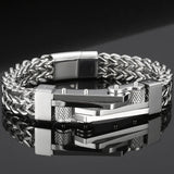 Men's Stainless Steel Bicycle Chain Bracelet with Magnet Clasp
