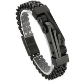 Men's Stainless Steel Bicycle Chain Bracelet with Magnet Clasp