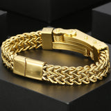 Men's Stainless Steel Bicycle Chain Bracelet with Magnet Clasp