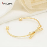 Plated Bow Bracelet Bangle Open Cuff Bangles For Women Girls
