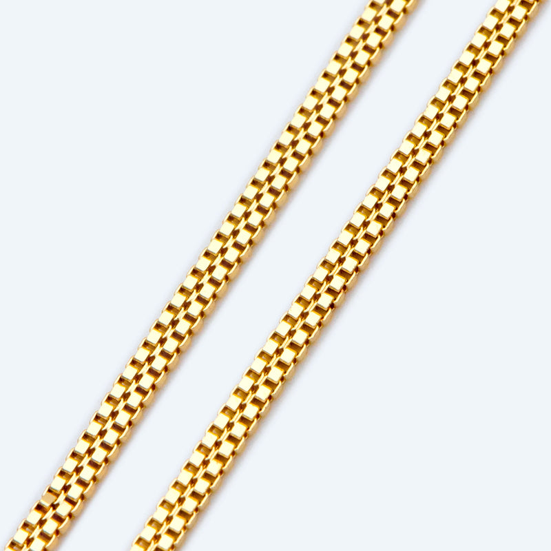 Brass Box Chain 2x1mm, Supplies Findings (#LK-410) 1 Meter