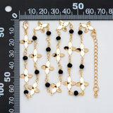 Brass Flower Bead Chain Bracelet/Necklace Set