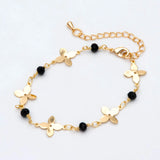 Brass Flower Bead Chain Bracelet/Necklace Set