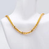 8mm Plated Brass Flower Link Chain Findings (#LK-414)