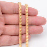 8mm Plated Brass Flower Link Chain Findings (#LK-414)