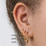 Minimalist Chain Hoop Huggie Earrings Set Stainless Steel