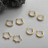 Minimalist Chain Hoop Huggie Earrings Set Stainless Steel