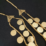 Plated Chain Necklace Totem Tassel Pendant Necklace Ethnic Wedding Jewelry