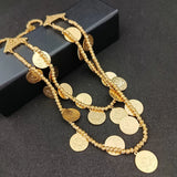 Plated Chain Necklace Totem Tassel Pendant Necklace Ethnic Wedding Jewelry