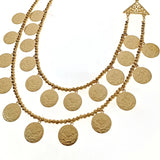 Plated Chain Necklace Totem Tassel Pendant Necklace Ethnic Wedding Jewelry