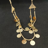 Plated Chain Necklace Totem Tassel Pendant Necklace Ethnic Wedding Jewelry