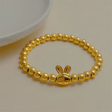 6mm Buddha Beads Rabbit Bracelet Elastic Chain Pulseira Femme