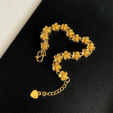 Flower Chain Charm Bracelet for Women Wedding Jewelry