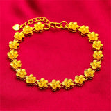 Flower Chain Charm Bracelet for Women Wedding Jewelry