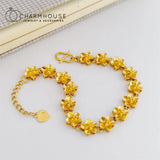 Flower Chain Charm Bracelet for Women Wedding Jewelry