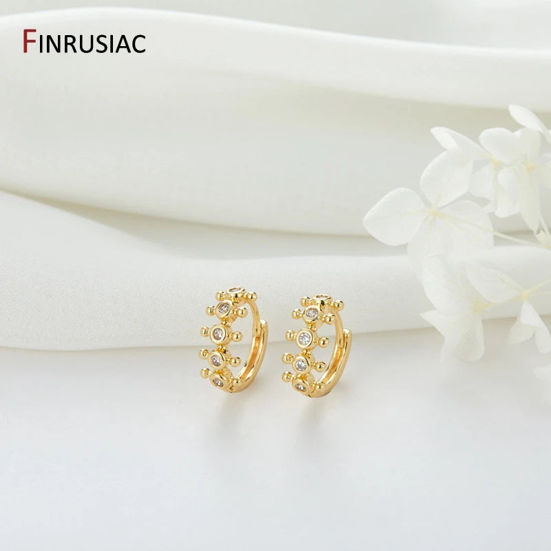 Zircon High Round Earrings for Women