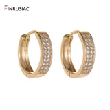 Zircon High Round Earrings for Women