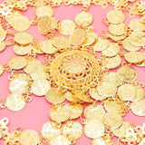 Plated Coins Hat Hair Jewelry for Women Belly Dance Head Chain