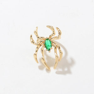 Plated Copper CZ Spider Halloween Earrings for Women