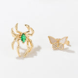 Plated Copper CZ Spider Halloween Earrings for Women