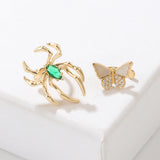 Plated Copper CZ Spider Halloween Earrings for Women