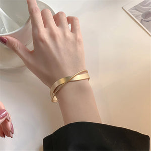 Plated Cross Bracelet Women Bridesmaid Stainless Steel Hard Bracelet