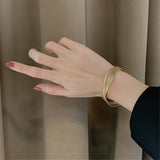 Plated Cross Bracelet Women Bridesmaid Stainless Steel Hard Bracelet