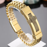 Plated Cross Stainless Steel Bracelet for Men