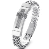 Plated Cross Stainless Steel Bracelet for Men