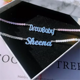 Personalized Name Necklace for Girls - Tennis Chain Choker Jewelry