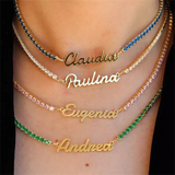 Personalized Name Necklace for Girls - Tennis Chain Choker Jewelry