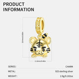 Plated Tiger Dangle Charm for Bracelet Necklace